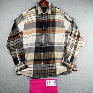 Banana Republic Shirt XL Colorful Plaid Button Up Long Sleeve Mens